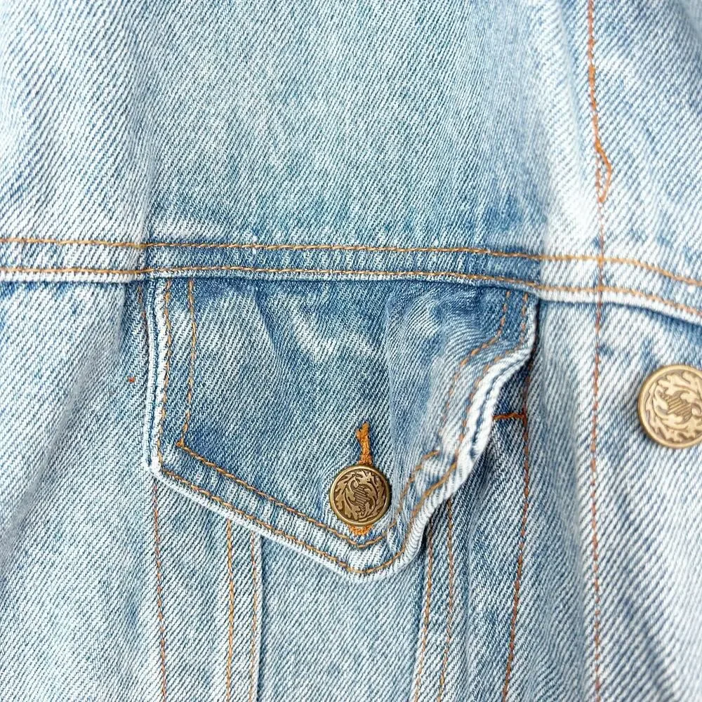 Vintage Acme Clothing Warner Brothers Embroidered Jean Jacket Sz M